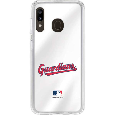 MLB Cleveland Guardians Home Jersey Galaxy A20 Clear Case
