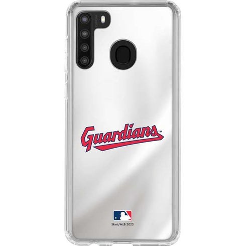 MLB Cleveland Guardians Home Jersey Galaxy A21 Clear Case