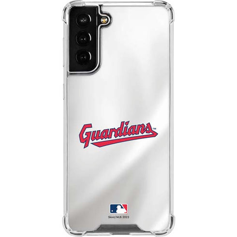MLB Cleveland Guardians Home Jersey Galaxy S21 FE Clear Case