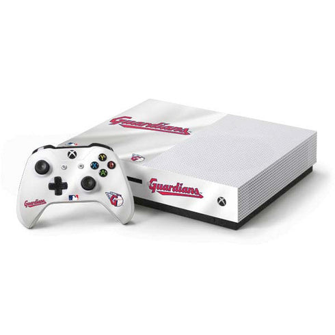 MLB Cleveland Guardians Home Jersey Xbox One S Console and Controller Bundle Skin