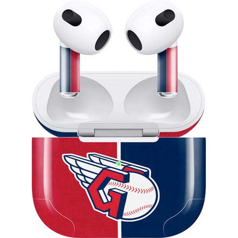 MLB Cleveland Guardians Split Apple AirPods (3rd Gen 2021) Skin