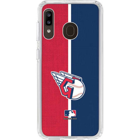MLB Cleveland Guardians Split Galaxy A20 Clear Case