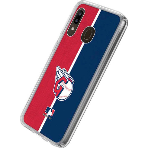 MLB Cleveland Guardians Split Galaxy A20 Clear Case