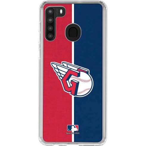 MLB Cleveland Guardians Split Galaxy A21 Clear Case