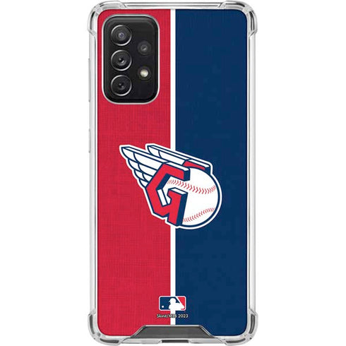 MLB Cleveland Guardians Split Galaxy A72 5G Clear Case