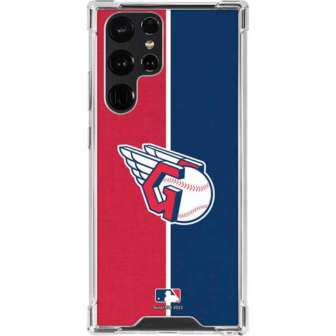 MLB Cleveland Guardians Split Galaxy S22 Ultra Clear Case