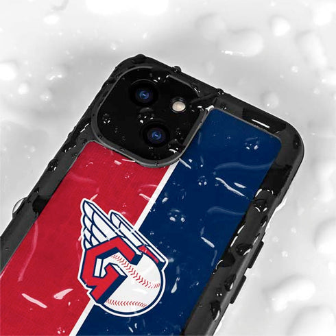 MLB Cleveland Guardians Split iPhone 13 Mini Waterproof Case