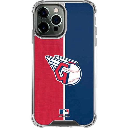 MLB Cleveland Guardians Split iPhone 14 Pro Max Clear Case