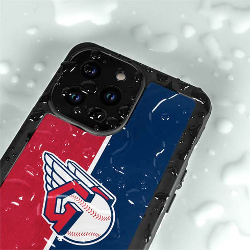 MLB Cleveland Guardians Split iPhone 14 Pro Max Waterproof Case