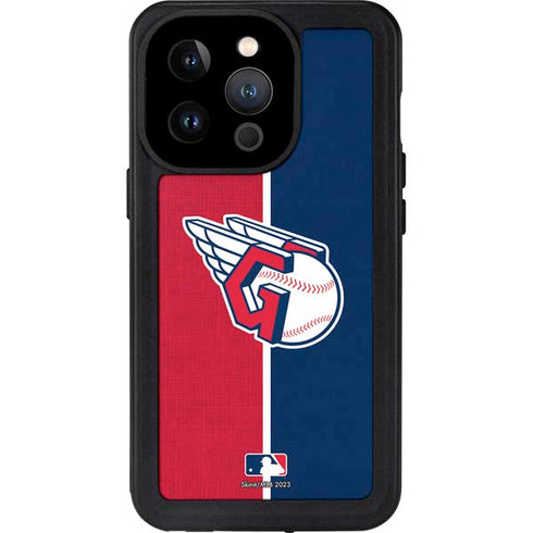 MLB Cleveland Guardians Split iPhone 14 Pro Waterproof Case