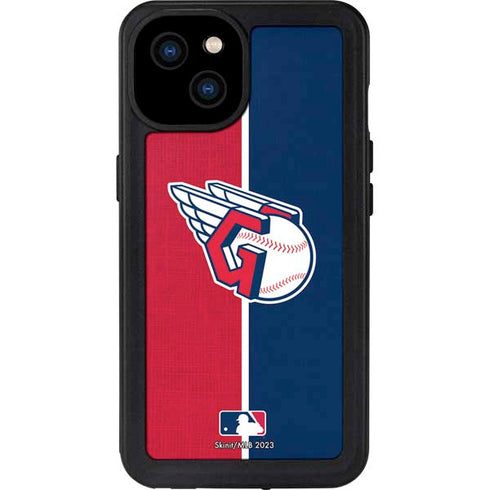 MLB Cleveland Guardians Split iPhone 15 Plus Waterproof Case