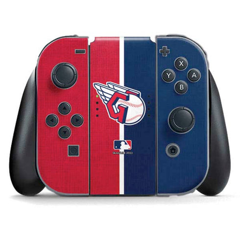 MLB Cleveland Guardians Split Nintendo Switch (2017-2021) Joy-Con Controller Skin
