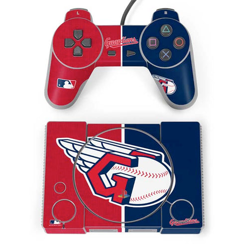 MLB Cleveland Guardians Split PlayStation Classic Bundle Skin