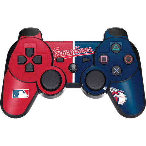 MLB Cleveland Guardians Split PS3 Dual Shock wireless controller Skin