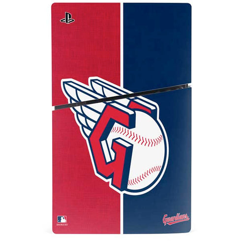 MLB Cleveland Guardians Split PS5 Slim Disk Console Skin