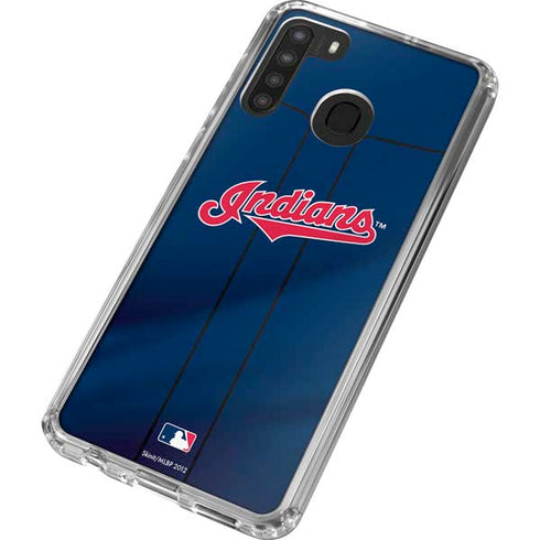 MLB Cleveland Guardians Alternate Road Jersey Galaxy A21 Clear Case