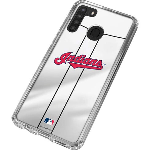 MLB Cleveland Guardians Home Jersey Galaxy A21 Clear Case