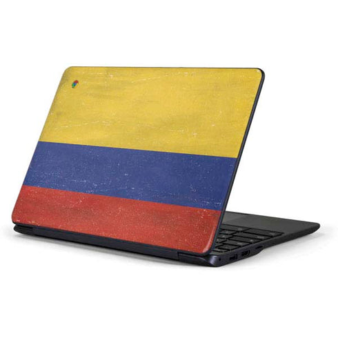 Colombia Flag Distressed Samsung Chromebook Skin