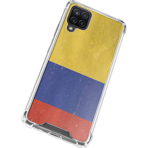 Colombia Flag Distressed Galaxy A12 Clear Case