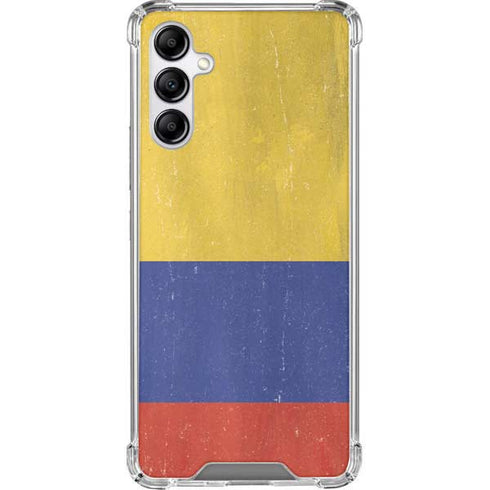 Colombia Flag Distressed Galaxy A14 5G Clear Case