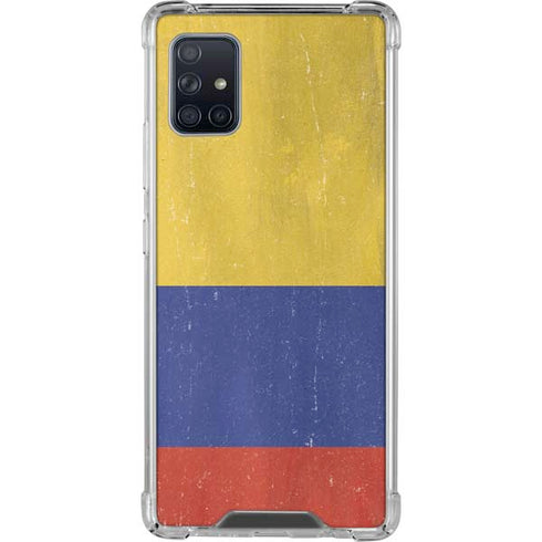 Colombia Flag Distressed Galaxy A51 5G Clear Case