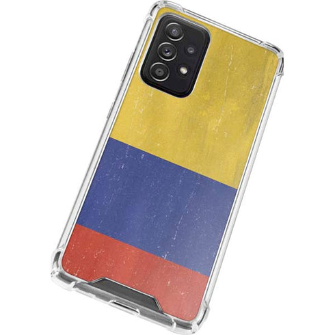 Colombia Flag Distressed Galaxy A52 5G Clear Case
