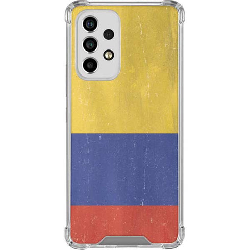 Colombia Flag Distressed Galaxy A53 5G Clear Case