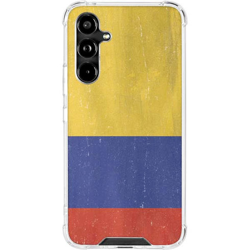 Colombia Flag Distressed Galaxy A54 5G Clear Case