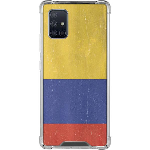 Colombia Flag Distressed Galaxy A71 5G Clear Case