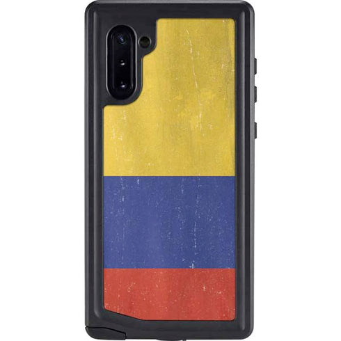 Colombia Flag Distressed Galaxy Note 10 Waterproof Case
