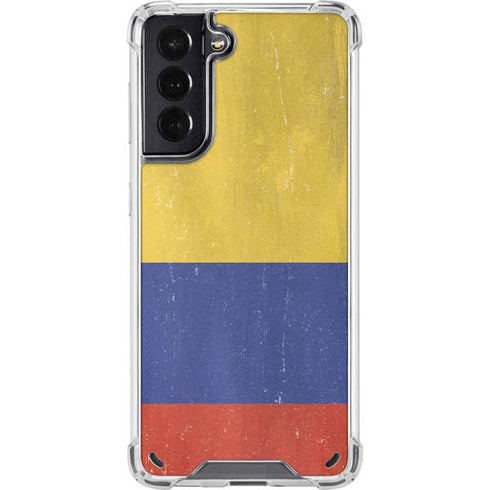 Colombia Flag Distressed Galaxy S21 5G Clear Case