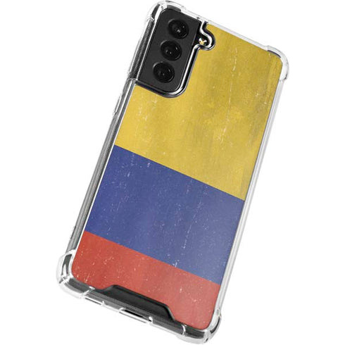 Colombia Flag Distressed Galaxy S21 FE Clear Case