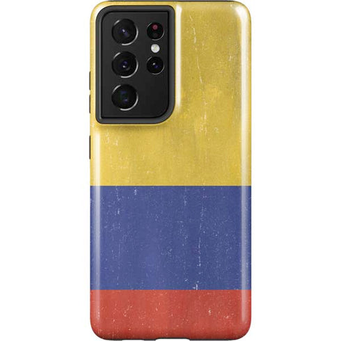 Colombia Flag Distressed Galaxy S21 Ultra 5G Pro Case