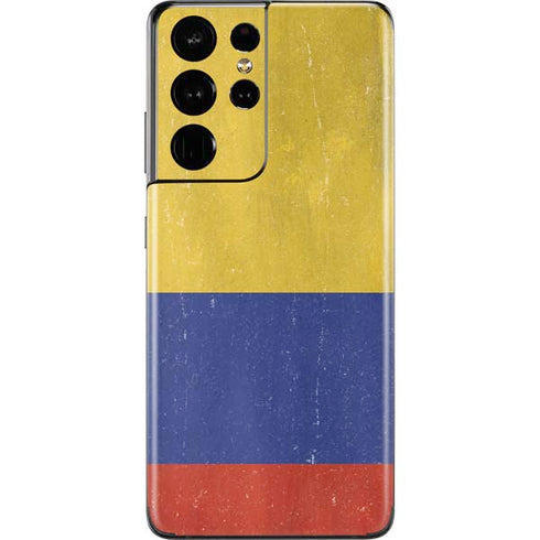 Colombia Flag Distressed Galaxy S21 Ultra 5G Skin