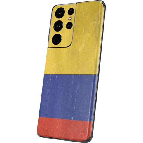 Colombia Flag Distressed Galaxy S21 Ultra 5G Skin