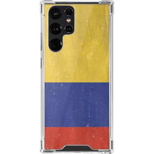 Colombia Flag Distressed Galaxy S22 Ultra Clear Case