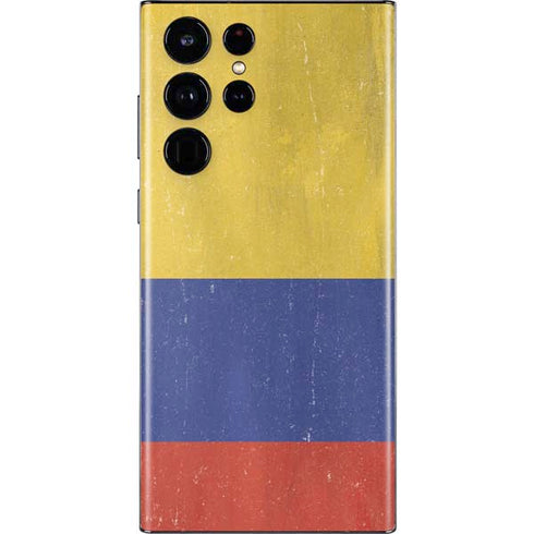 Colombia Flag Distressed Galaxy S22 Ultra Skin
