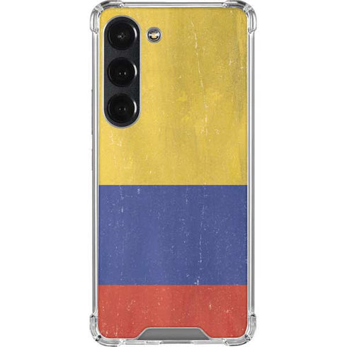 Colombia Flag Distressed Galaxy S23 Clear Case