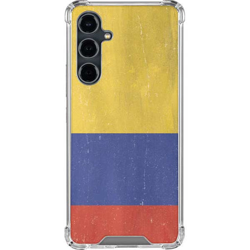 Colombia Flag Distressed Galaxy S23 FE Clear Case