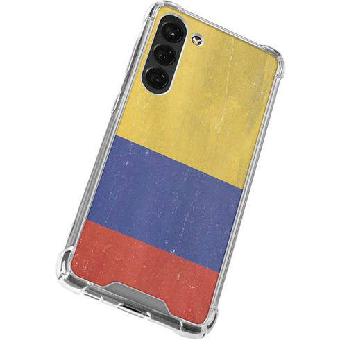 Colombia Flag Distressed Galaxy S23 Plus Clear Case