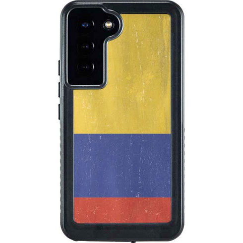 Colombia Flag Distressed Galaxy S23 Plus Waterproof Case