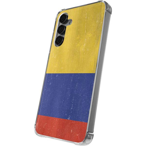 Colombia Flag Distressed Galaxy S24 Plus Clear Case