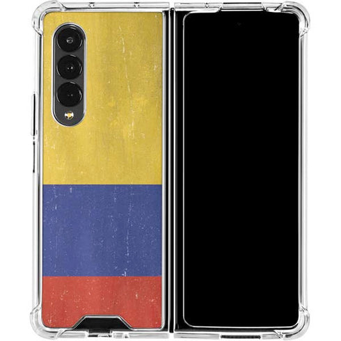 Colombia Flag Distressed Galaxy Z Fold4 5G Clear Case