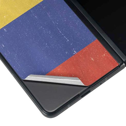 Colombia Flag Distressed Galaxy Z Fold4 5G Skin
