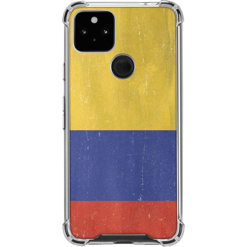 Colombia Flag Distressed Google Pixel 4a 5G Clear Case