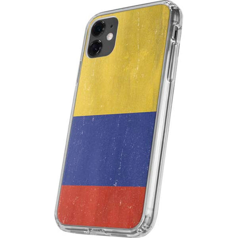 Colombia Flag Distressed iPhone 11 Clear Case