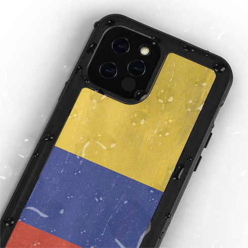 Colombia Flag Distressed iPhone 12 Pro Waterproof Case