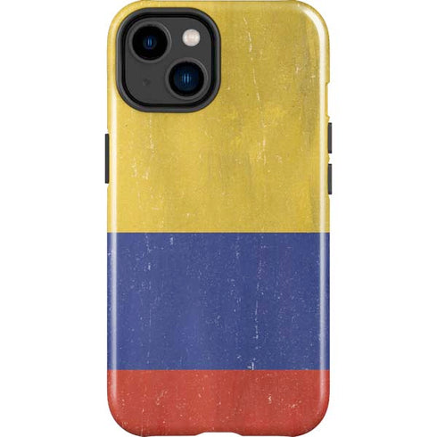 Colombia Flag Distressed iPhone 14 Plus Impact Case
