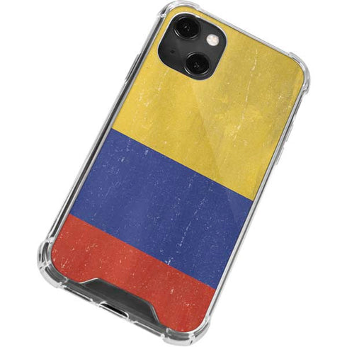 Colombia Flag Distressed iPhone 14 Plus Clear Case