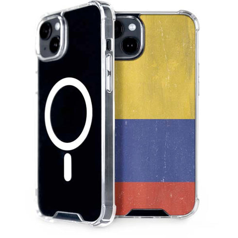 Colombia Flag Distressed iPhone 14 Plus MagSafe Case